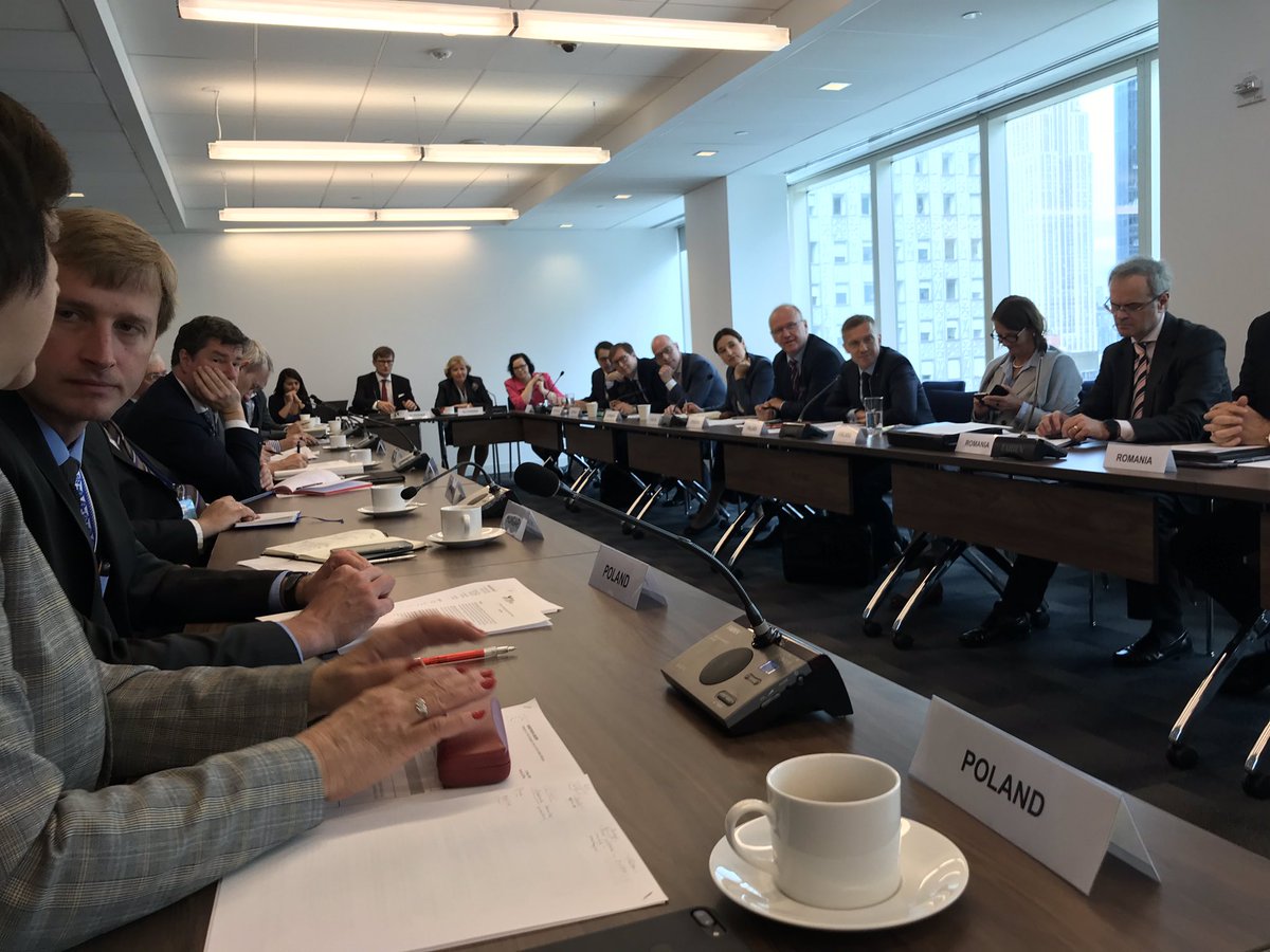BilleHermann's tweet photo. ‘#EU 🇪🇺 in #UN 🇺🇳. UN in EU’. EU ambassadors @un meet colleagues from EU’s Political &amp; Securitee Committee (PSC). 28 EU Member States &amp; @eu_eeas are committed #multilateralists &amp; dedicated contributors to UN. A rules-based Union promoting a rules-based international order! https://t.co/SUQkWsYE0C