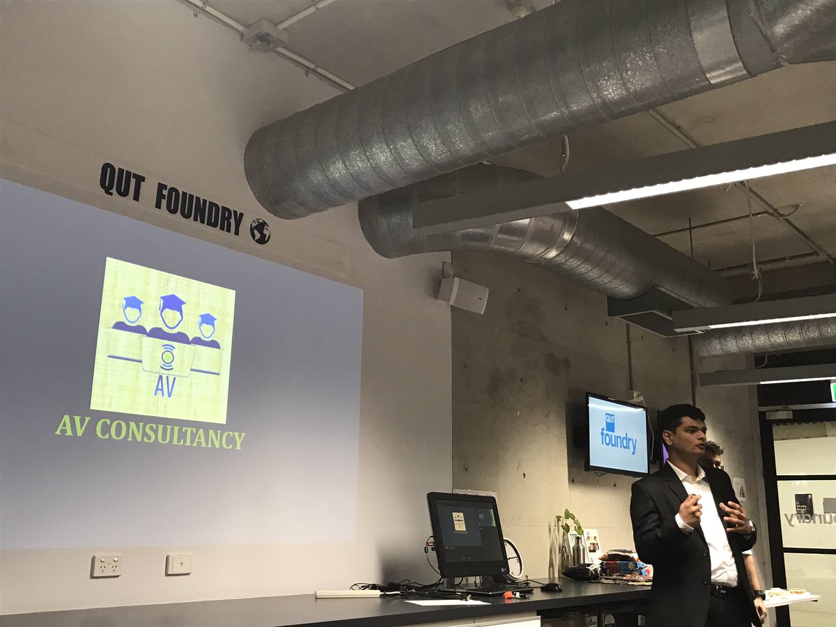 QUTEship's tweet image. #IDEASlaunched pitch at @QUTfoundry = #AV consultancy by Jay. They are exploring new techniques to gain accurate / in demand ways to help people find their ideal career paths