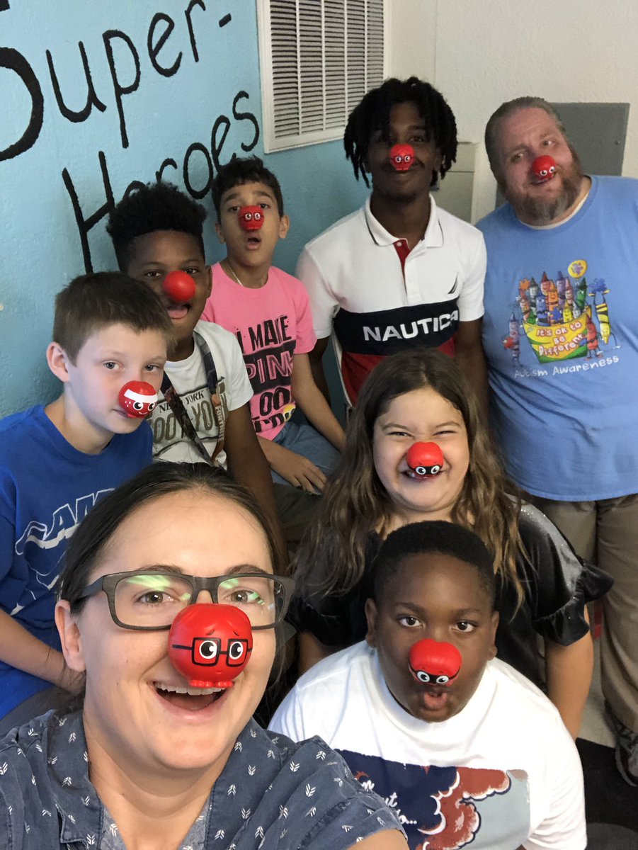 mskentlanier's tweet photo. It’s #RedNoseDay and one of our parents gave us a class set! @HCPSLanier https://t.co/jxuGqF4gm1