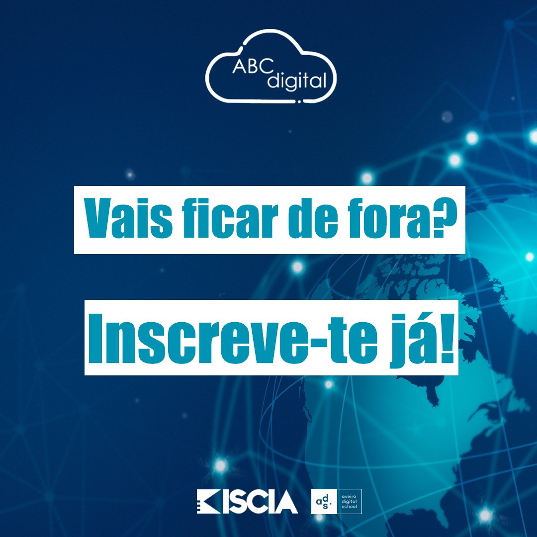 abcdigital19's tweet photo. Já te inscreveste no ABC Digital 2019? Não esperes mais! Vai ao nosso website em https://t.co/RcBF2ohja4 e inscreve-te! Basta um clique para te atualizares e para seres apanhado nesta rede! Estamos à tua espera. 😋
#abcdigitalevento
#ISCIA https://t.co/zy6wyWrPo1
