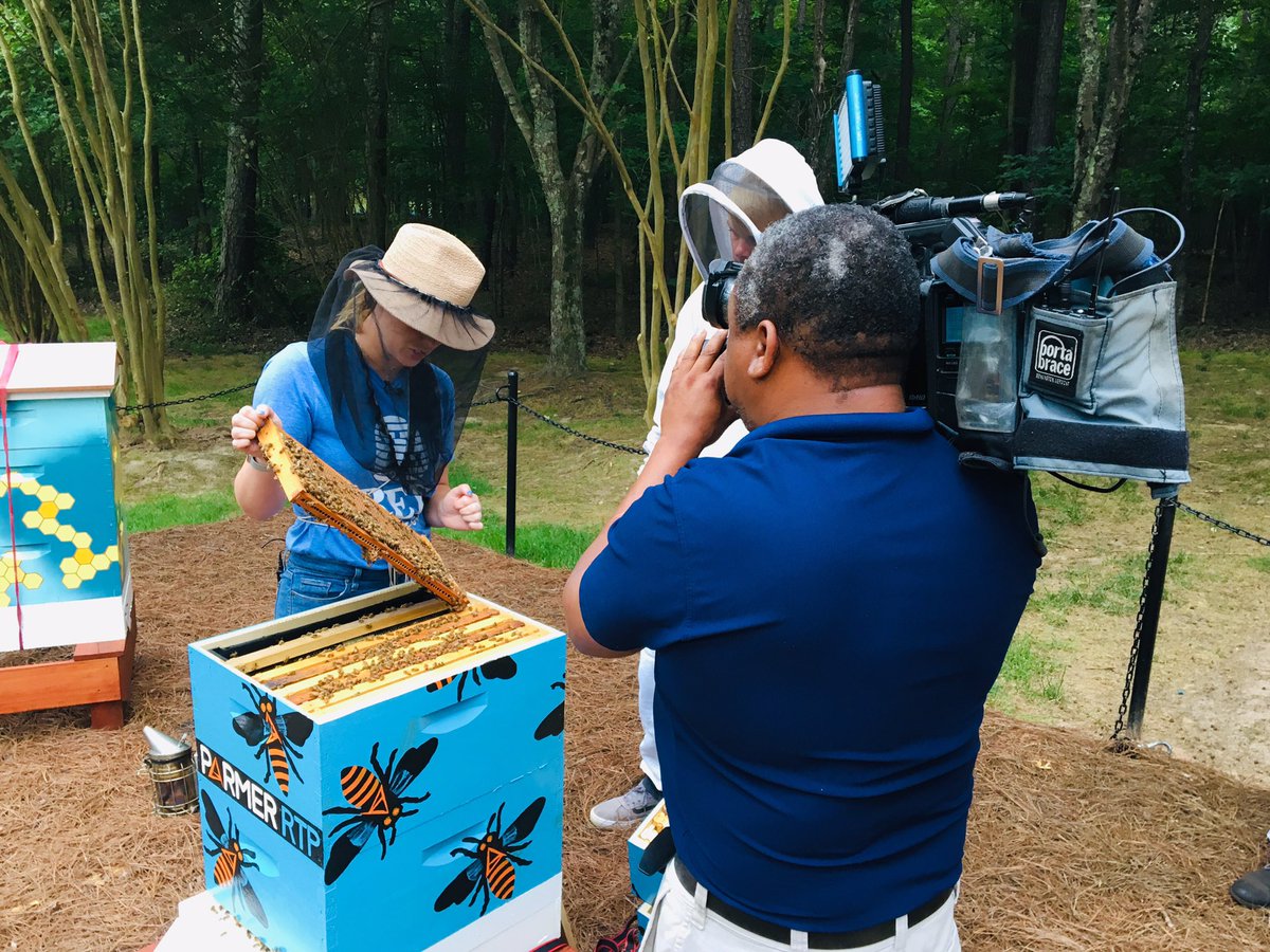 madcavmedia's tweet photo. I love when I get to interview fellow @millbrookmagnet alum! @SpecNewsRDU got to interview @BeeDowntown at #ParmerRTP! https://t.co/Fg33L5BFNF