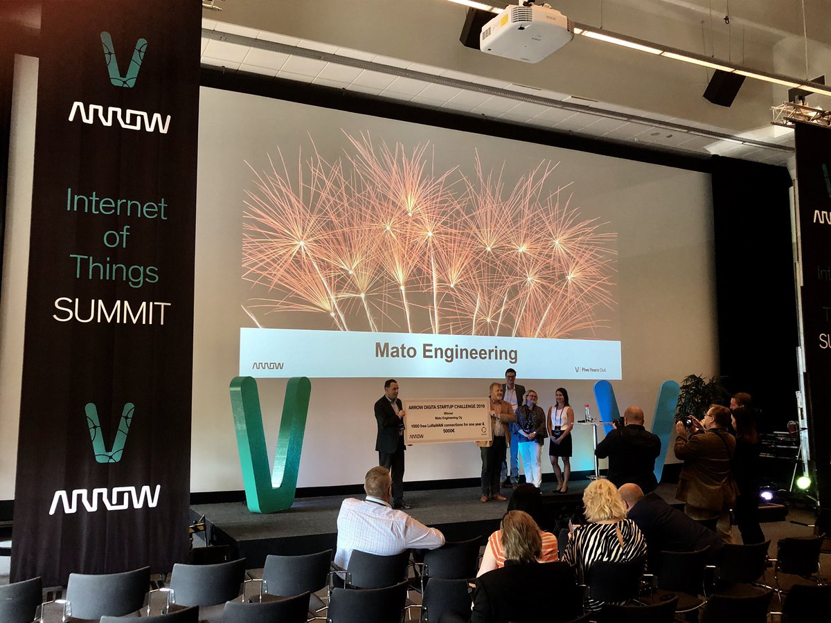 itaanila's tweet photo. And the @ArrowGlobal &amp; @Digita_fi Startup Challenge winner is.... Mato Engineering @MatoEngineering !!! #arrowiot #IoT #startups https://t.co/vhvMjbxGGD