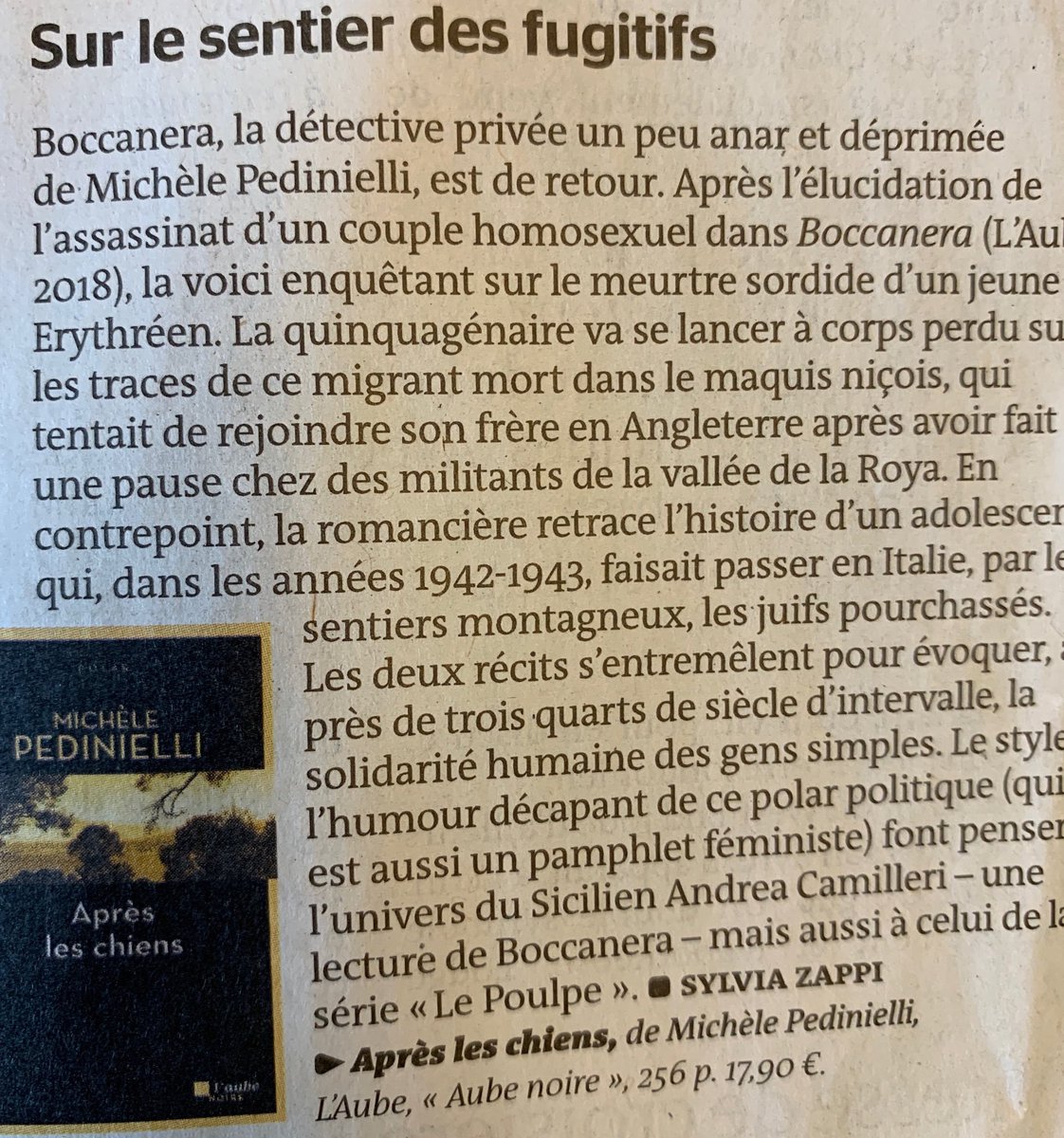 Mon petit plaisir au cœur de la campagne électorale dans ⁦<a href="/MondedesLivres/">Le Monde des livres</a>⁩ : le retour de Boccanera de ⁦<a href="/pedinielli/">Michèle Pedinielli</a>⁩ ⁦<a href="/MondedesLivres/">Le Monde des livres</a>⁩