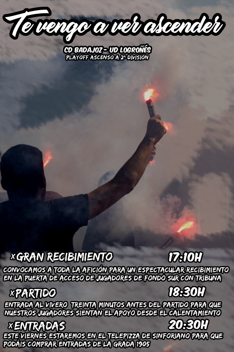 grada_1905's tweet photo. Contando las horas...
¿Un RT @CDBadajoz para que se entere todo el mundo?😎
#LlenemosElVivero https://t.co/XjHAOE0gvg