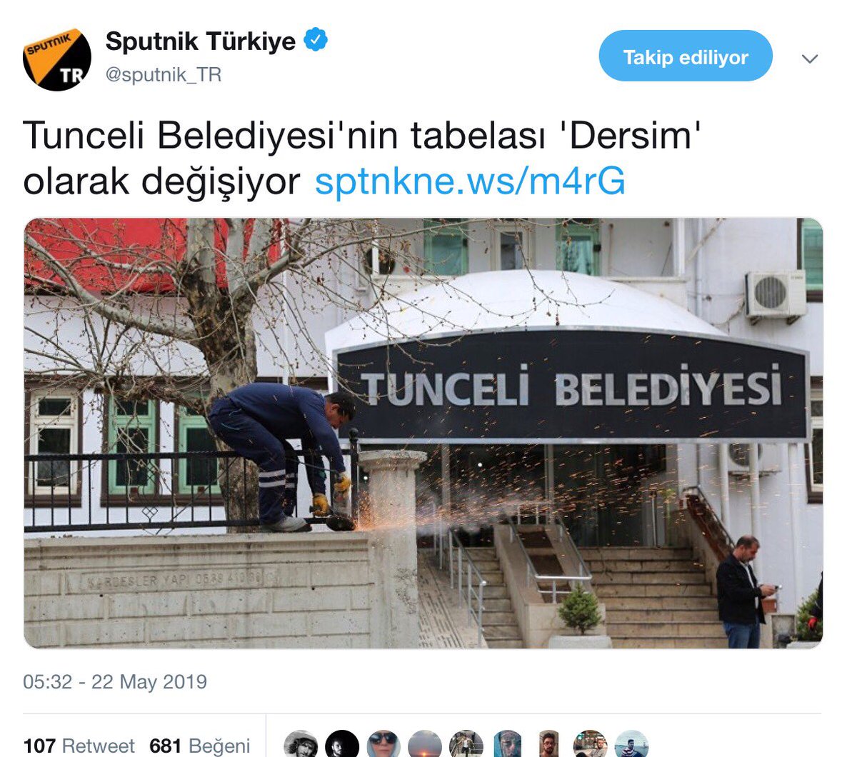 TBMM’de 25 Aralık 1935’te kabul edilen kanun ile Tunceli vilayeti kurulmuştur. Halk arasında ne denir onu bilemeyiz ama ilimizin resmi adı Tunceli(Tunç eli)’dir. Böyle de kalacaktır. @tuncelivaliligi bununla ilgili herhangi bir görüş veya adım atmayacak mısınız? #Tuncelidir