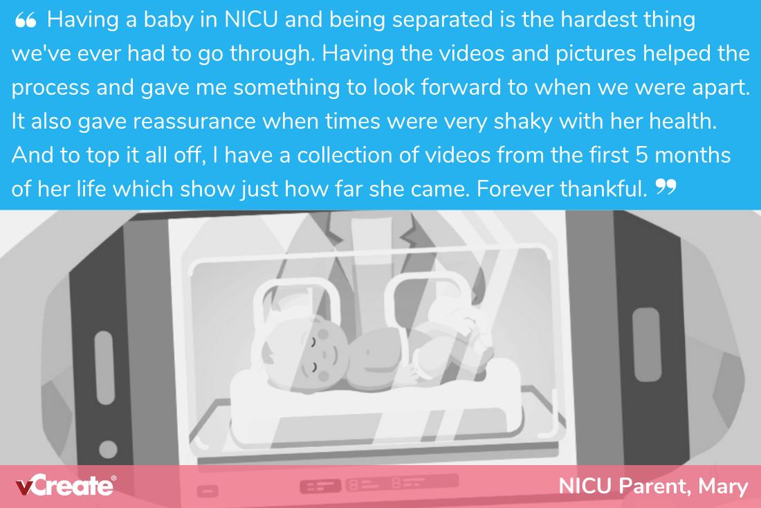 vCreateNICU's tweet photo. Today's parent feedback comes from Mary. Thank you for sharing your experience ๐ #ThursdayThoughts #SecureVideoDiary #NICU https://t.co/K4Fh9pZT6B