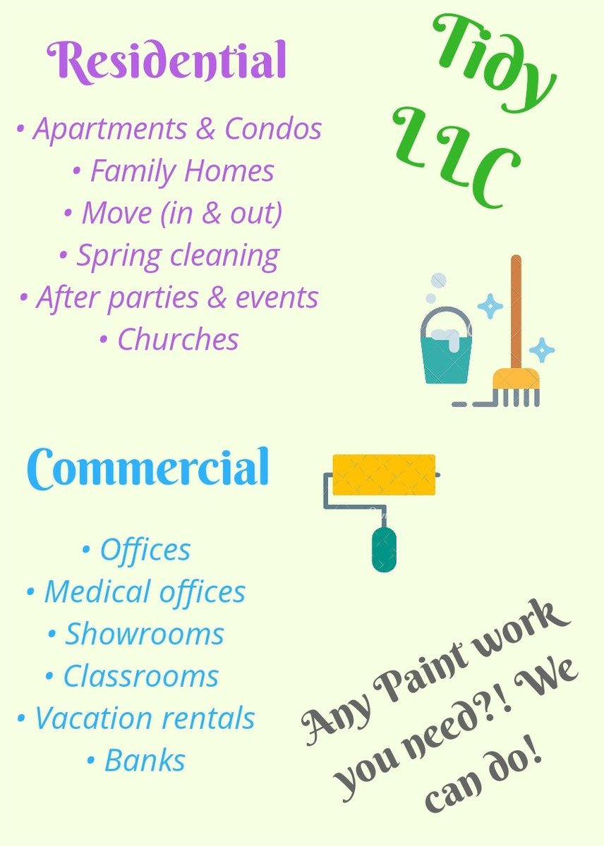 meo813's tweet photo. ATTENTION! If anyone is in need of CLEANING &amp; PAINTING SERVICES! Please PM me for more info or any questions you may have! 😊 https://t.co/K6ghdlIumh