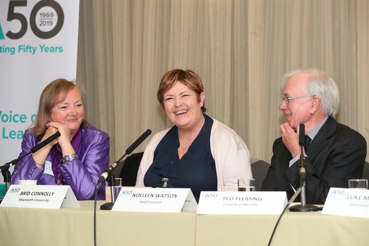 aontas's tweet photo. Such a fantastic event yesterday for the #AONTASAGM2019 with a lively discussion on AONTAS & #AdultEducation in Ireland over the past 50 years, the election of new Board members, a member consultation on the next #FETStrategy and launching our new Strategic Plan #AONTAS50 https://t.co/ak0GEtui1a