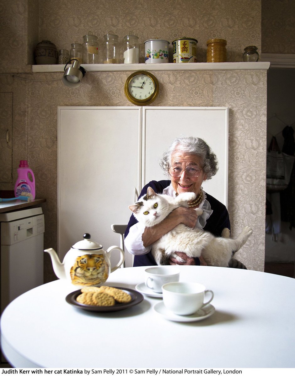 NPGLondon's tweet photo. We’re saddened to learn of the death of children’s author and illustrator Judith Kerr. Over a 50-year career Kerr published more than 30 books, including the much-loved ‘Mog’ series, ‘The Tiger who came for Tea’, and ‘When Hitler Stole Pink Rabbit’. https://t.co/mh7lowOl55