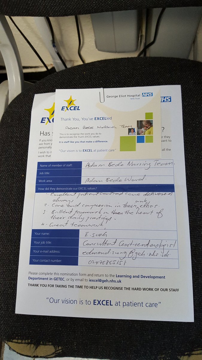 Well done Team Adam Bede for delivering patient centered care and great team work xx