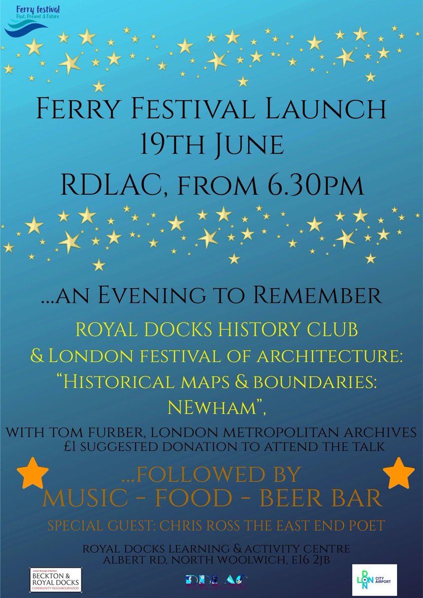 Ok yes there's elections &amp; lots of racing going on but we are also over the moon to reveal plans for <a href="/FerryFestival/">FerryFestival</a> launch at the next Royal Docks HC event, part of London Festival of Architecture - followed by music party FerryFestival beer &amp; more-special guest <a href="/TheEastEndPoet/">𝕮𝖍𝖗𝖎𝖘 𝕽𝖔𝖘𝖘</a>
