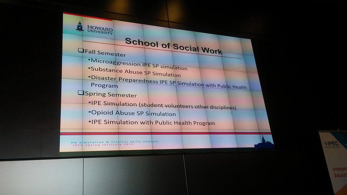 Kerrysocialwork's tweet image. Fantastic overview of grassroots IPE @HowardU Dr. Owens highlighted the work of Howard School,of Social work @HU_socialwork #IPECSpring19