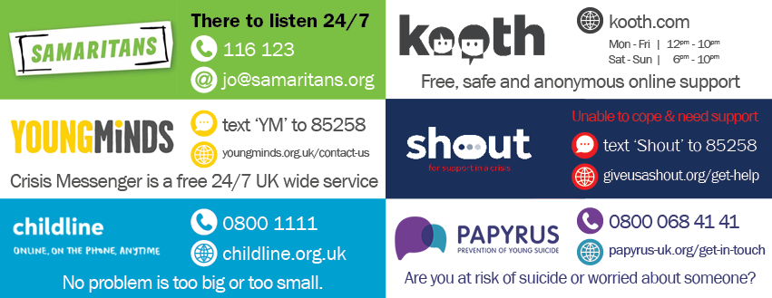 So many people suffer alone, please reach out. You are never alone. 
Sharing this info to anyone that needs it right now could save a life !! #ItsOkNotToBeOk #MentalHealthAwareness