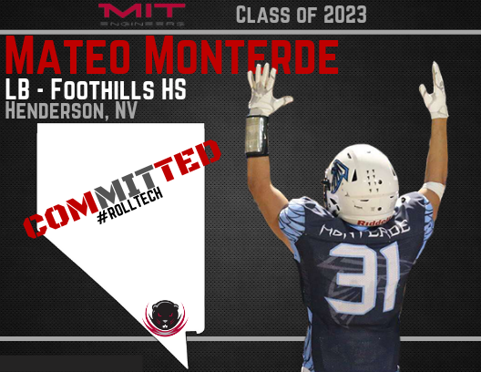 MITFootball's tweet image. Welcome this high roller 🎲🏈🌵 from @Foothill_HS Henderson NV! @mateom__ @The_HTP @LasVegasLocally @LasVegasSun #RollTech #MITFootball #vivalasvegas ♦️🖤♠️♣️