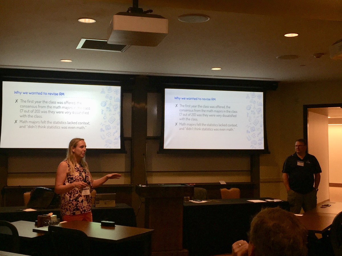 Master Teachers <a href="/meganbeckam/">Megan Beckam</a> and <a href="/gwaddellnvhs/">Glenn.</a> presenting at #uteachconf19 on how to give math majors purpose in Research Methods. #NevadaTeach #uteachnation