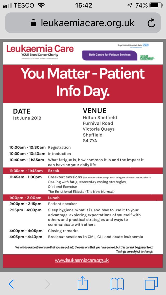 HelenMThompson2's tweet photo. I’m off to a Leukaemia Care Patient event In Sheffield Victoria keys on Sat 1st June. Can you share? https://t.co/X5gz3bB41H