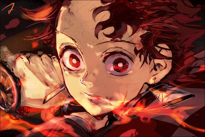 またへいさんがTwitterに投稿した竈門炭治郎(鬼滅の刃)のイラスト。