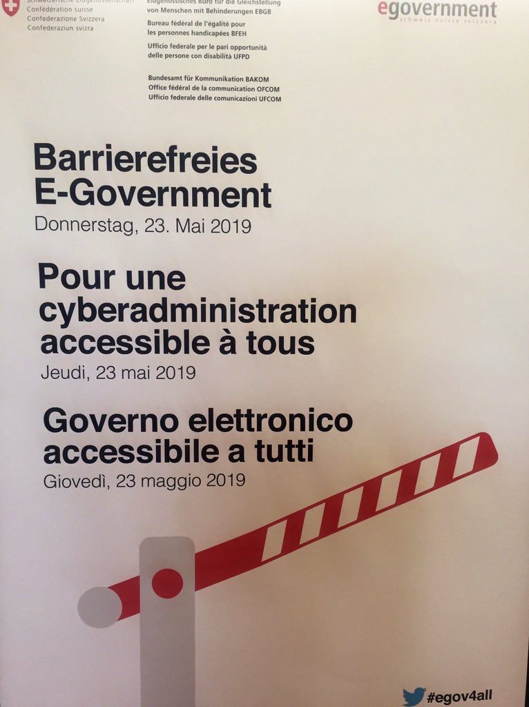 DigitalGovCH's tweet image. Succès du colloque “Pour une administration accessible à tous” : 150 spécialistes ont échangé sur les défis de l’#eAccessibility. Les bonnes pratiques présentées ont démontré que garantir systématiquement l’accessibilité permet à tous de bénéficier des #eServices. #egov4all