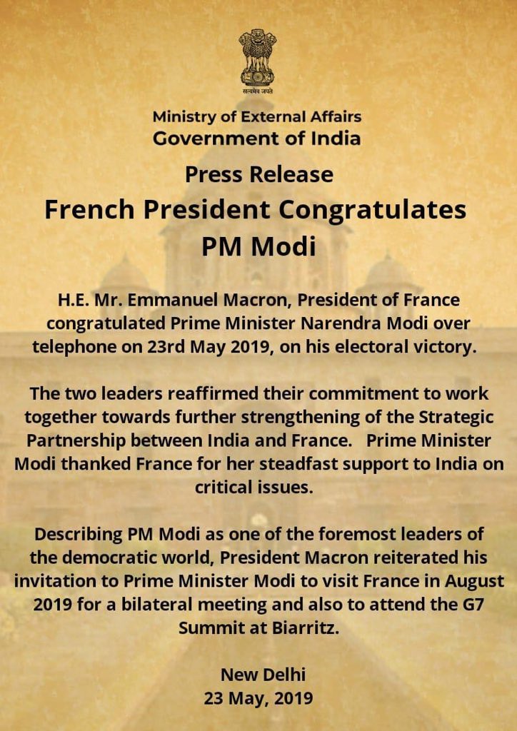 World Leaders Congratulate Prime Minister Modi World Leaders Congratulate Prime Minister Modi