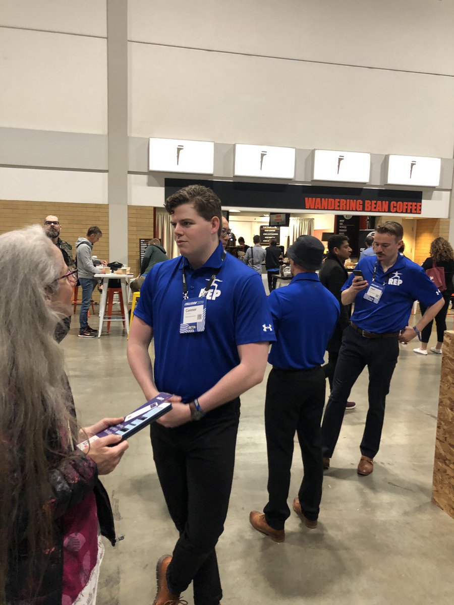REP_Health_'s tweet photo. The REP team is keeling busy at the #CollisionConf.
Visit us at booth B-160 to learn more about the #REPcommunity and help us reach our goal of #2000squats so we can donate $2000 to @sickkids!!
@CollisionHQ @realrupy @_connorburgess #ValidateYourFitness https://t.co/0QYJ5f2Pjb