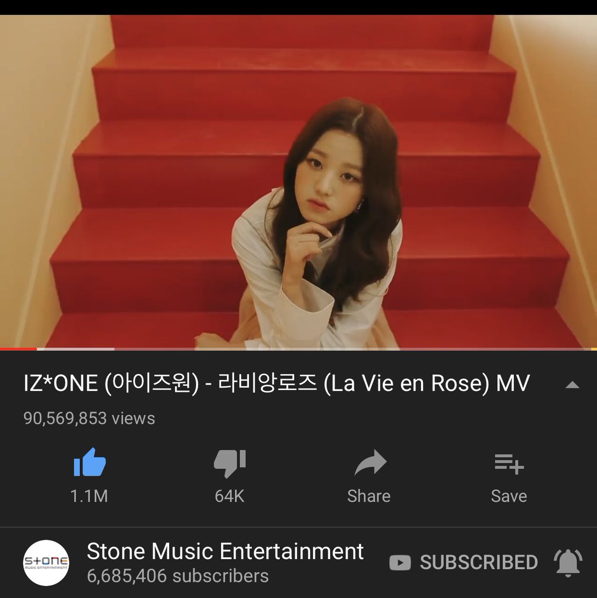 Anoud197's tweet photo. [🌹] IZ*ONE (아이즈원) - 라비앙로즈 (La Vie en Rose) 

22/05 0.00 KST 90,434,362
23/05 0.00 KST 90,569,853

Today  135,491 views

Our Target is 100M we Reached 90M and now pls don’t slow down WIZONE Stream 🙏🏻

#IZONE 
#WIZONE 
#LVERProject100M
#아이즈원 https://t.co/g86ZFpd2KR