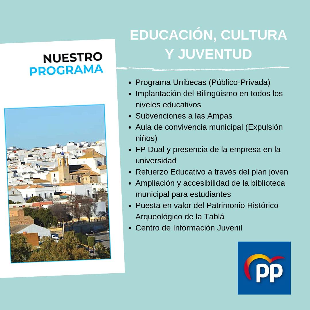 PPVisodelAlcor's tweet photo. Porque de la educación de hoy depende el mañana de nuestro pueblo 📖📚 Aquí están nuestras medidas en educación, cultual y juventud 😉 
#ManuelAngelAlcalde #ElVisodelAlcor #JuntosPorElViso #PopularesElViso https://t.co/oUmHTlgmar