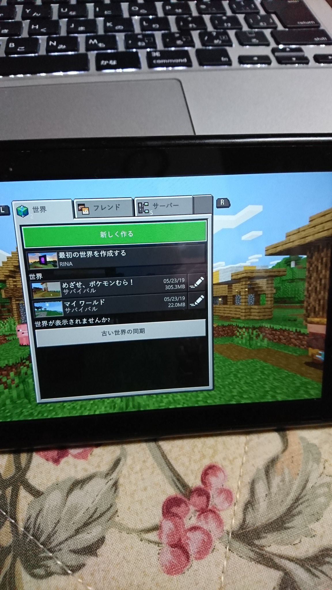 マイクラスイッチが重い原因は空き容量が足りません 改善にはsdカードが必要 リンの日記