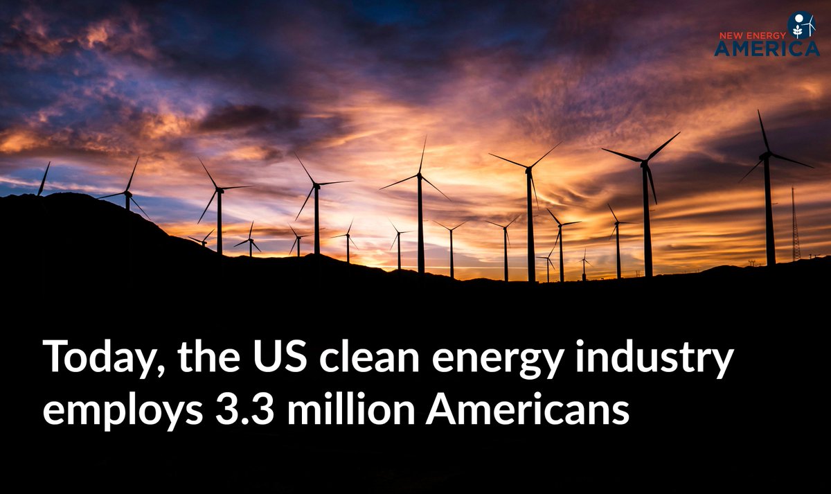 According to <a href="/e2org/">E2</a>, the United States added 110,000 net new #cleanenergy jobs to our economy in 2018, and the numbers continue to rise. This is the economic opportunity of the century -- we can and should capitalize on it. #RenewableEnergy #energyefficiency #ClimateCrisis