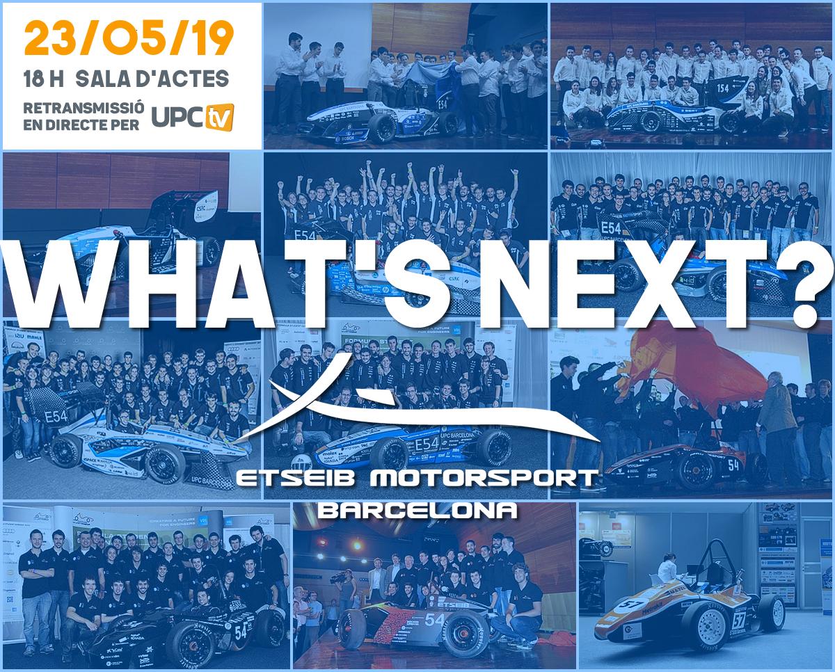 ETSEIB_UPC's tweet photo. A punt de començar l'Acte de presentació oficial dels cotxes CAT12e i CAT12d del Projecte Formula Student a l’#ETSEIB de @la_UPC. Podeu seguir l'acte en línia a través d'UPC TV https://t.co/XdGHfoBvTF. #RollOutETSEIBMotorsport2019 #CAT12e #CAT12d https://t.co/Kk9GfDWJRu