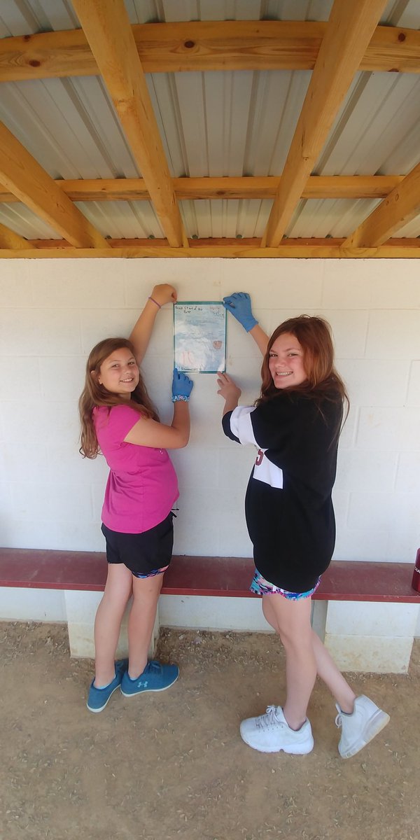 #NewvilleCARES The 5th graders helped clean dugouts at the local baseball fields!