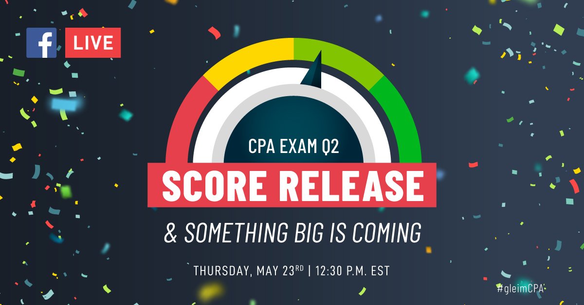 GleimCPAReview's tweet image. Tune into our exciting show on May 23, at 12:30 p.m. EST on our CPA Review page. We're celebrating the Q2 #ScoreRelease and will feature our Elijah Watt Sells Award winners. Plus, get more details about our big reveal. bit.ly/2Eq0lVd #CPAExam