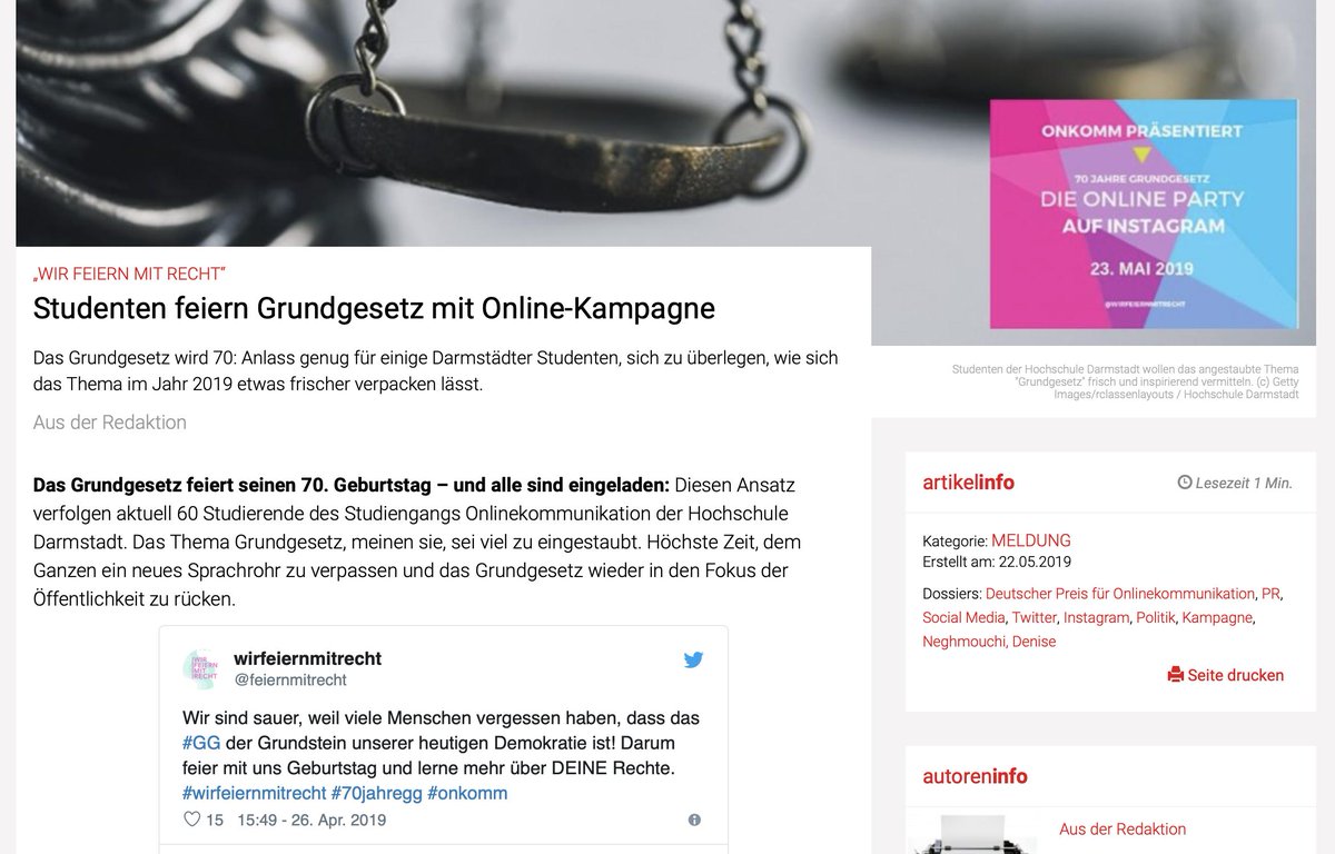 Toller Artikel über unsere Aktion im <a href="/pressesprecher/">pressesprecher</a> pressesprecher.com/nachrichten/st… 

#ggeinschulen #wirfeiernmitrecht #GG #70jahregg #onkomm
