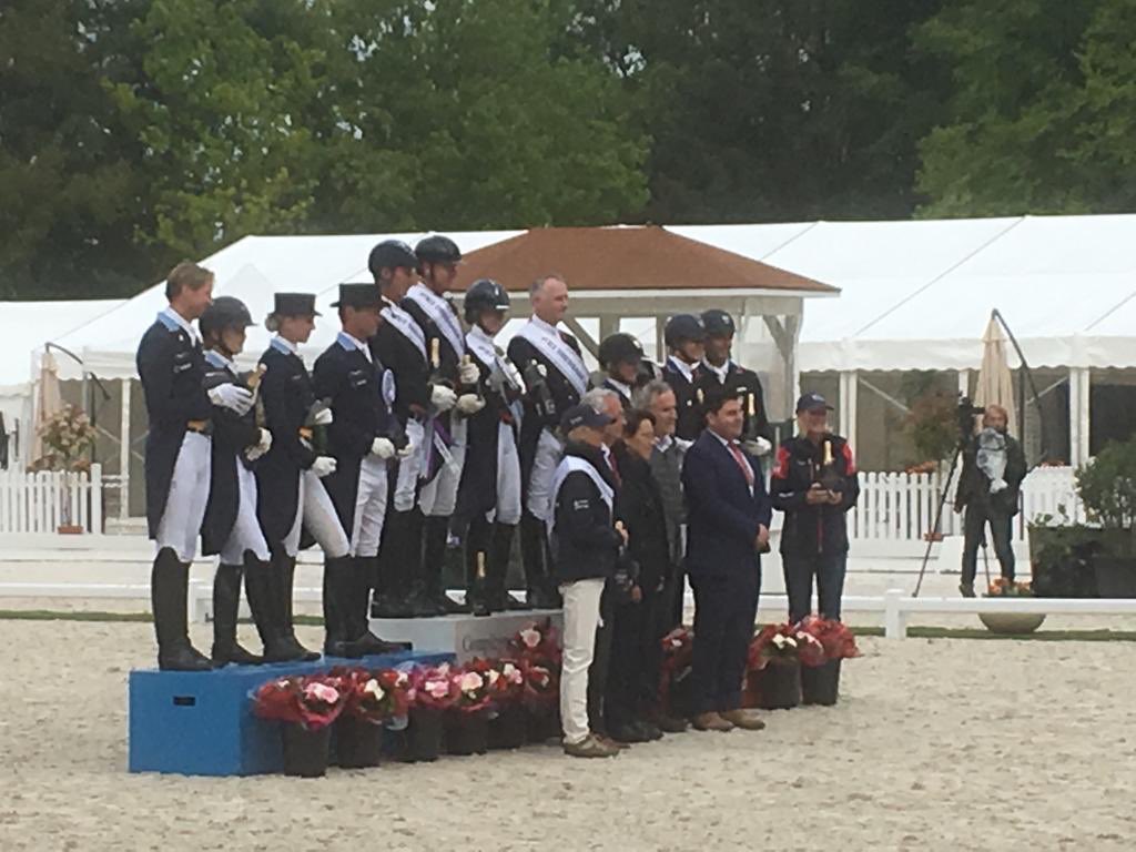 Big thanks to ⁦<a href="/HughesDressage/">Gareth Hughes</a>⁩ ⁦@HesterDressage⁩ &amp; Lottie Fry for being top team mates in Compiegne 5* Nations Cup. Always great to win for GB but it’s also v special to be part of a team which all pulls together #jobdone ⁦<a href="/britishdressage/">British Dressage</a>⁩ ⁦@TeamGBR⁩
