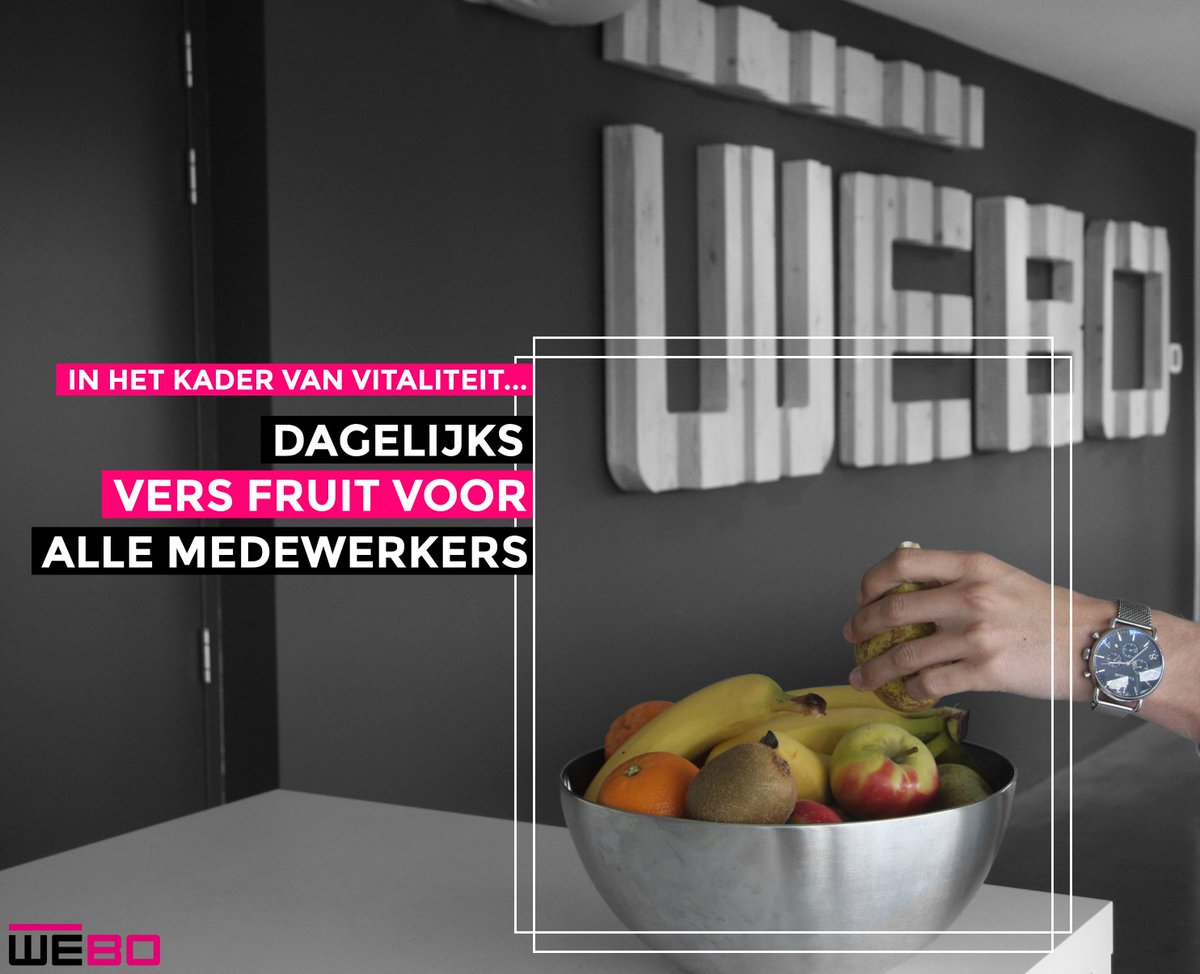In het kader van vitaliteit... | <a href="/weborijssen/">WEBO</a> biedt al haar medewerkers dagelijks vers fruit aan!