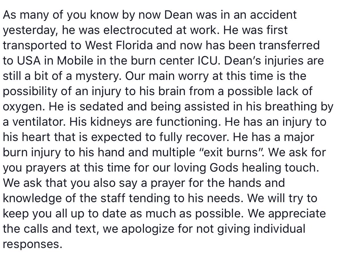 Jacoblfleming's tweet photo. Everyone say a prayer for dean! 🙏🏻🙏🏻 https://t.co/1fnjnfCd3g