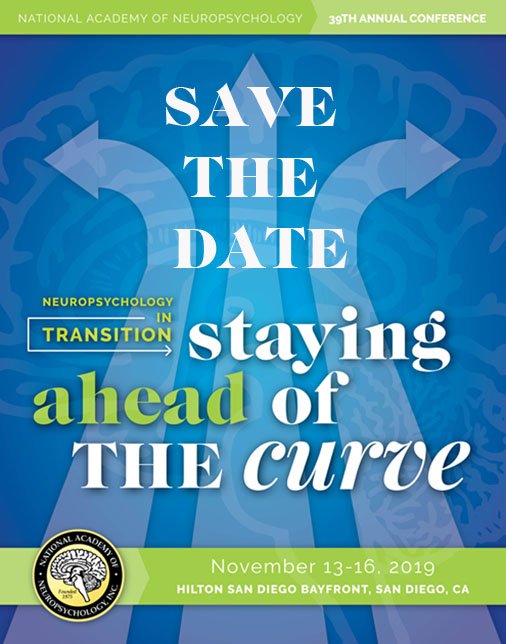 Mark your calendars for November 13-16, 2019 to attend the 39th Annual Conference! This year's theme is Neuropsychology in Transition: Staying Ahead of the Curve
#NANDiego #NANConference #NAN2019 #NANneuropsych #Neuropsychology #Psychology