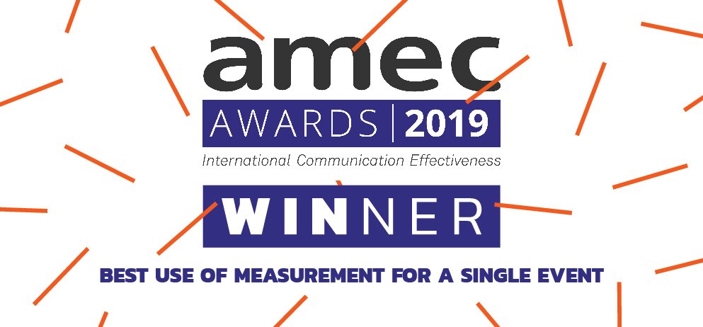 AmecOrg's tweet photo. Gold winner! Best use of measurement for a single event @Cision #amecsummit #amecawards https://t.co/ATFaak9tJQ