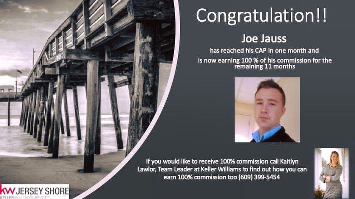 KWJerseyShore1's tweet image. Let's give Joe Jauss a HUGE Congratulations! He has Capped!! Enjoy your 100% commission for the rest of the year!!! Call today to find out how you can earn 100% commission too (609) 399-5454 #kwjs #kw #cappedstatus #100percentcommission