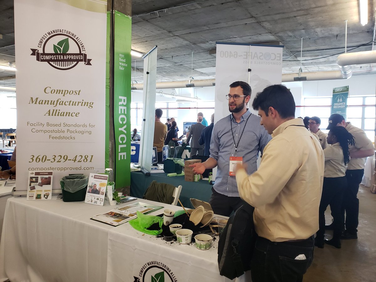 CompostableCMA's tweet photo. #nycfoodwastefair is cooking up solutions to food waste. CMA is honored to be here! #composterapproved https://t.co/BNrSp4OZtT