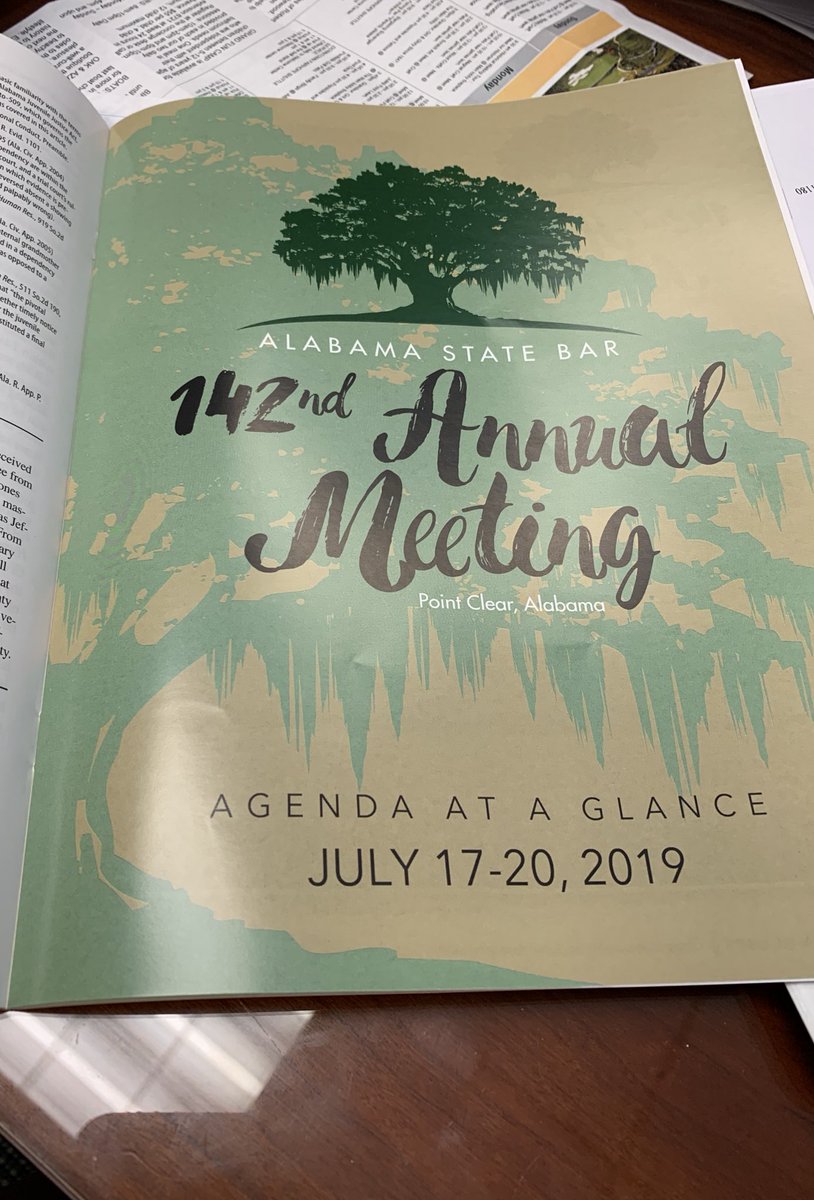 ashley_penhale's tweet photo. Check out this month’s issue of The Alabama Lawyer for more details on the @AlabamaStateBar Annual Meeting! 

🔷◻️ Click here to register:  https://t.co/lmHPn0NEql

While you’re there, make sure you order a T-shirt 👕 https://t.co/Z39EAJ9Ln5