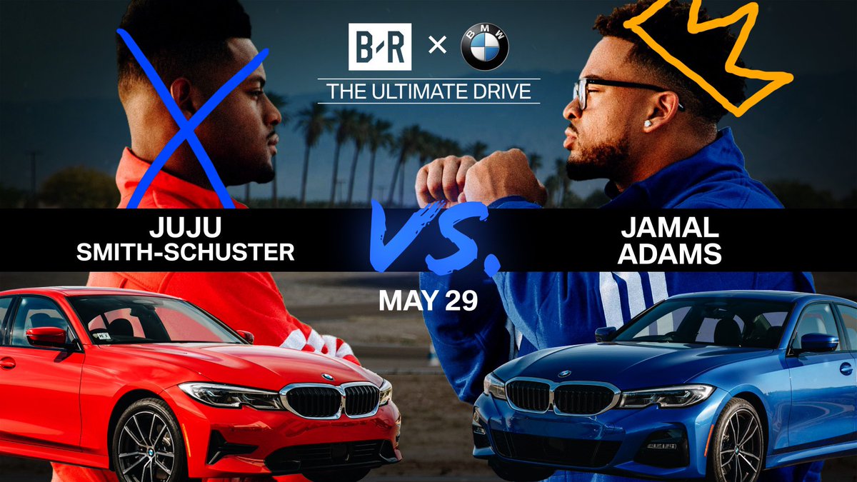 Prez's tweet photo. Yo @TeamJuJu, Didn’t you just learn to drive? Everyone knows who’s winning the #TheUltimateDrive . @BMWUSA #3series 5/29/19 #BMWUSA #ad https://t.co/OqWiB6aVaN