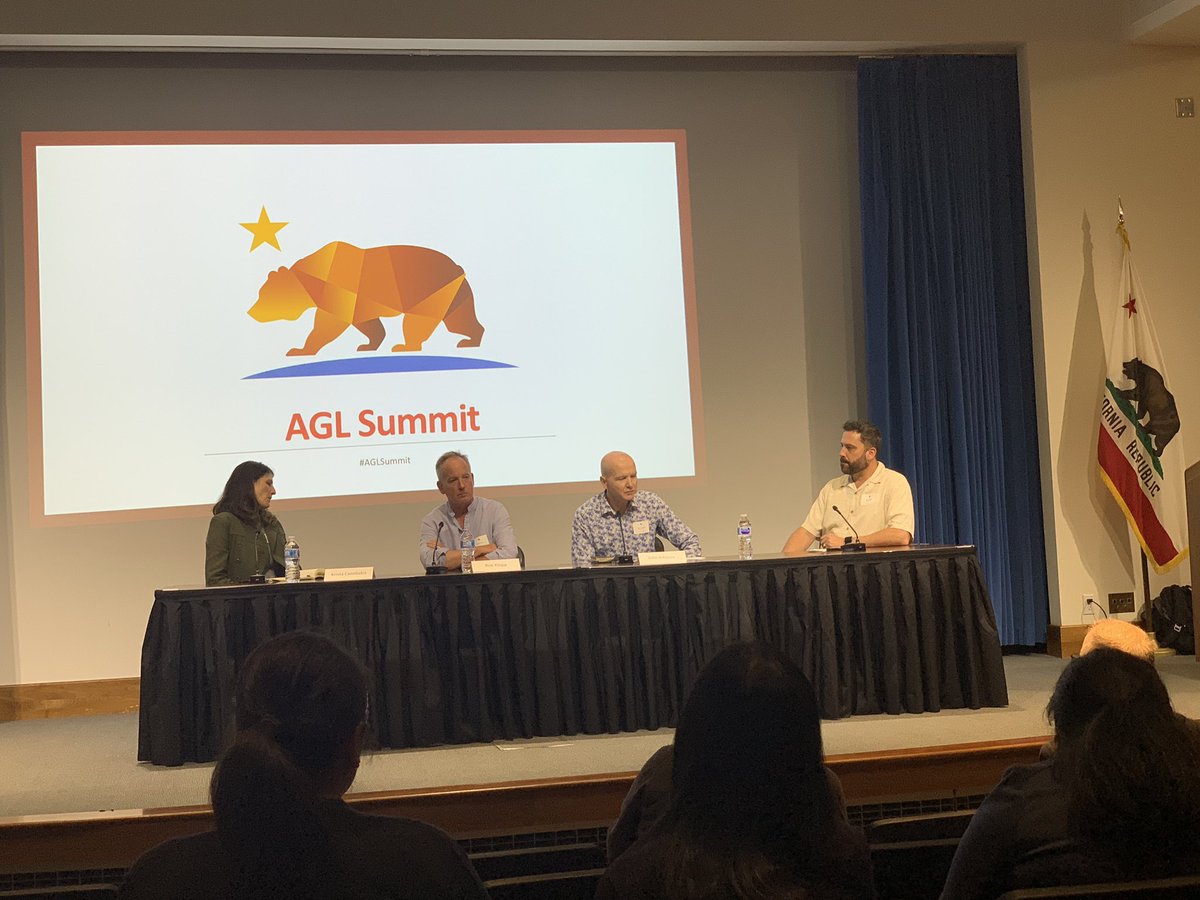 cakefarm's tweet photo. Learning how to overcome development impediments with panel Krista Cannelakis @kristallakis John O’Duinn @joduinn and Rob Klopp @robklopp #AGLSummit https://t.co/a6lrAt5sGQ
