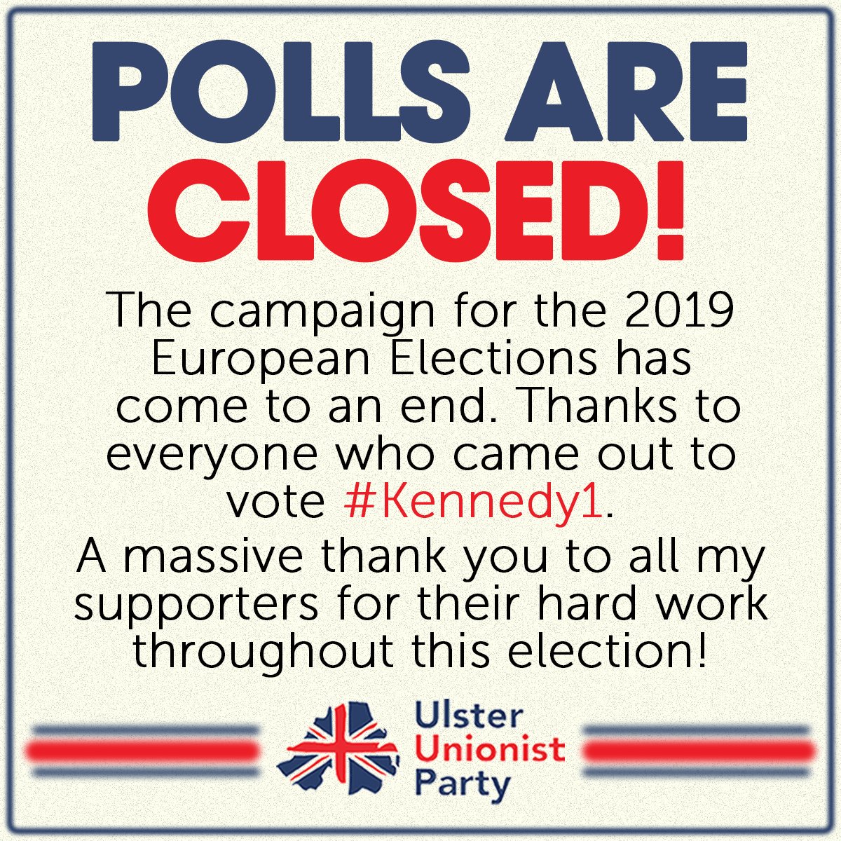 DKennedy_UUP's tweet image. Polls have just closed!🕙🗳

Thank you to all my supporters for their hard work throughout this campaign, your efforts mean the world to me!

My team will be working hard to get my posters down as quickly as possible in the coming days! #UUP19