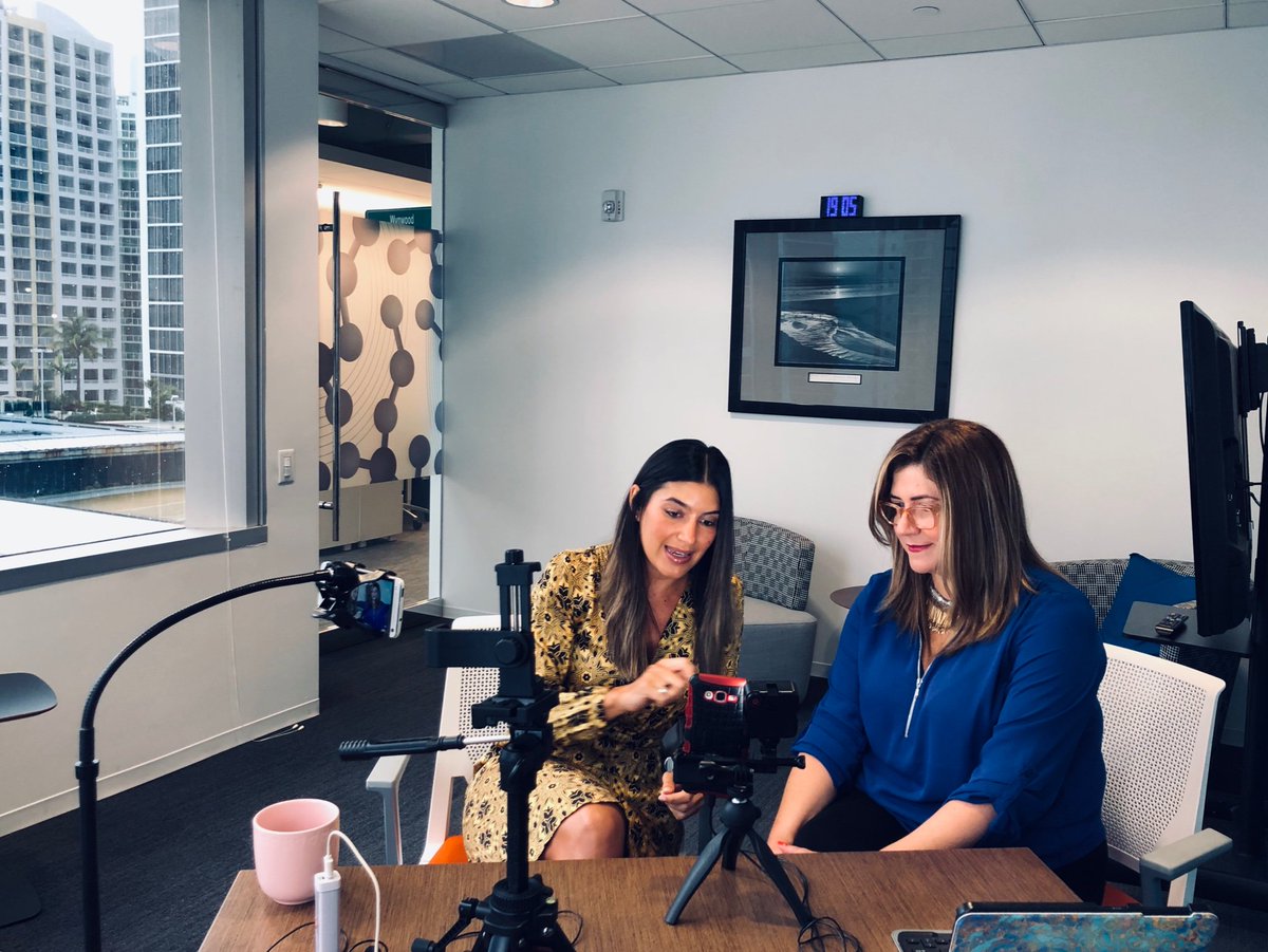 . <a href="/ZulmarieP/">Zulmarie Padin</a> from <a href="/SoyLatinasPower/">Latinas Power</a> came in to interview our SVP <a href="/carlapuertorico/">Carla M. Santiago</a> on how to use social media to positively position and market yourself as an industry leader. #MujeresPoderosas