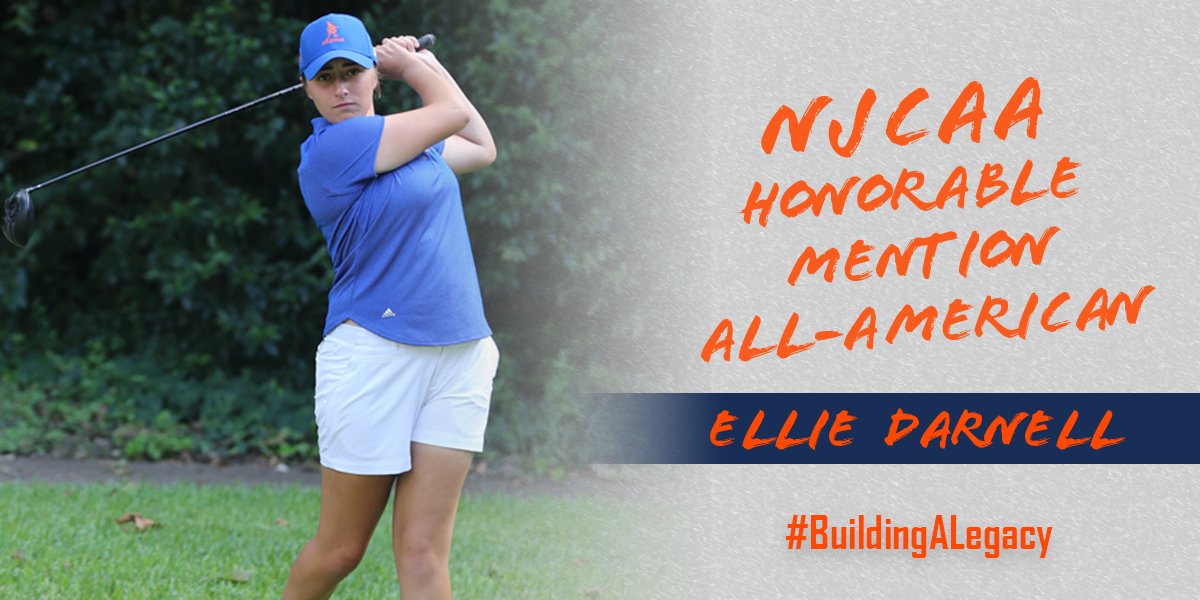 Freshman Ellie Darnell earned NJCAA Honorable Mention All-American honors after finishing tied for 14th place at last week's national tournament! Way to go Ellie! #GoLassies #BuildingALegacy