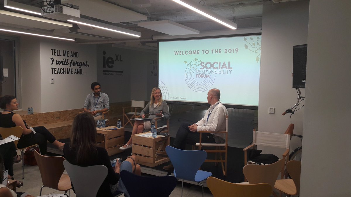 GeoffroyGerard's tweet photo. Happening now: Sustainable Consulting, a conversation with @mincestew and Miquel Paladella @UpSocialBCN moderated by Tecla Keller Associate VP at #IEFoundation at #ieSRF @IEbusiness @IEuniversity https://t.co/hpBrDbfNyy