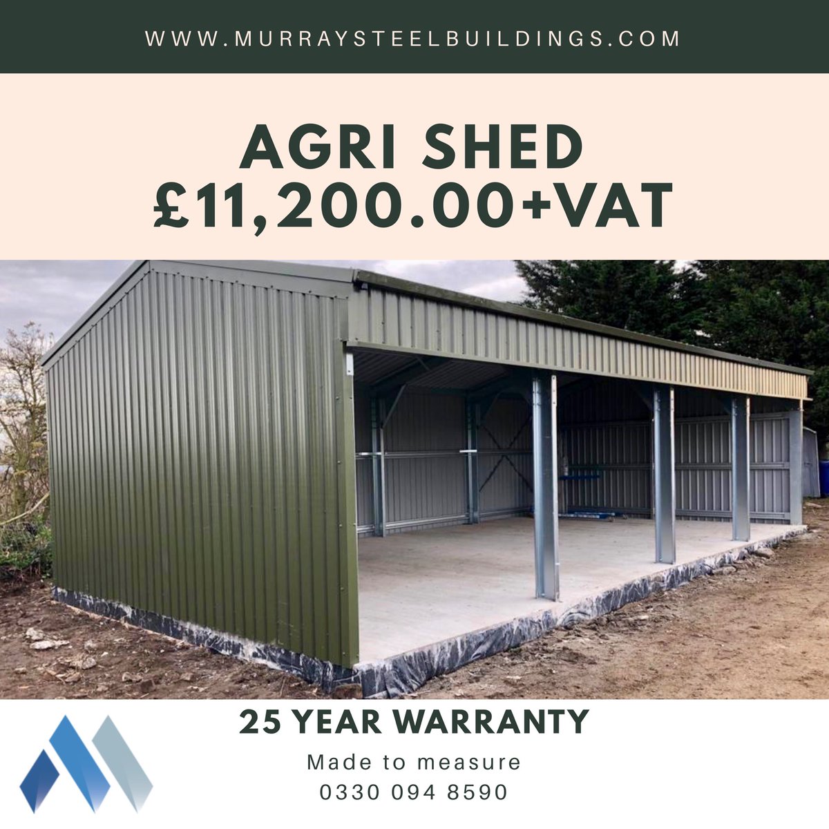 5m x 18m x 3.5m to eaves