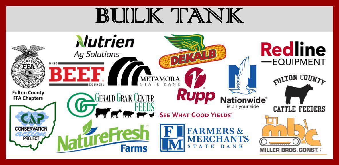 fultonbotf's tweet photo. A special thank you to the many generous sponsors of our upcoming @fultonbotf! We are very excited for June 15 and hope you’ll join us at Henricks & Krieger Dairy!
Be sure to register: https://t.co/fDEUJQ2exS
#FultonBOTF #HenricksKriegerDairy #FultonFarmersCare #FultonForward https://t.co/CaIF3Cdx4N