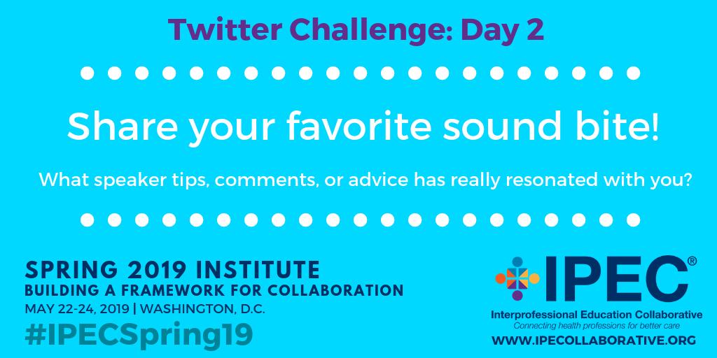 ipec_org's tweet photo. Time for the next daily Twitter challenge - Share a sound bite from #IPECSpring19! We'd love to hear your favorite quote from our speakers so far! #TweetIPEC https://t.co/1a34sCGN7A