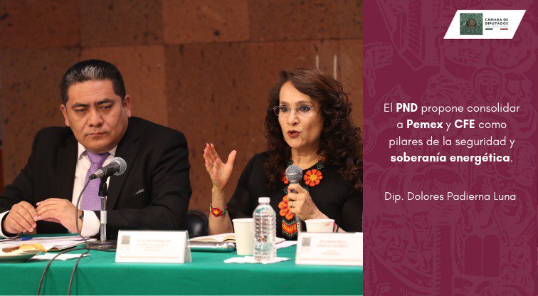 Mx_Diputados's tweet photo. Con el objetivo de rescatar a 🛢️ @Pemex y @CFEmx para que vuelvan a ser las palancas del desarrollo económico, la diputada @Dolores_PL señaló que se establecerá una política que brinde seguridad energética. #ForosPND
Más información 👉 https://t.co/JmTh7a6oD3 https://t.co/c1WTogWKuS